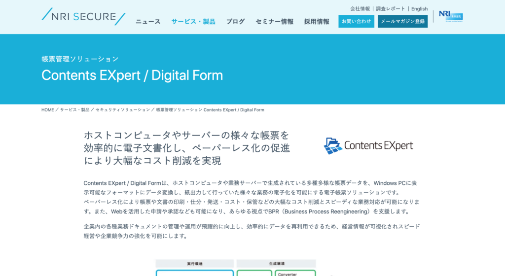 ContentsEXpert/DigitalFormの公式サイトトップページ
