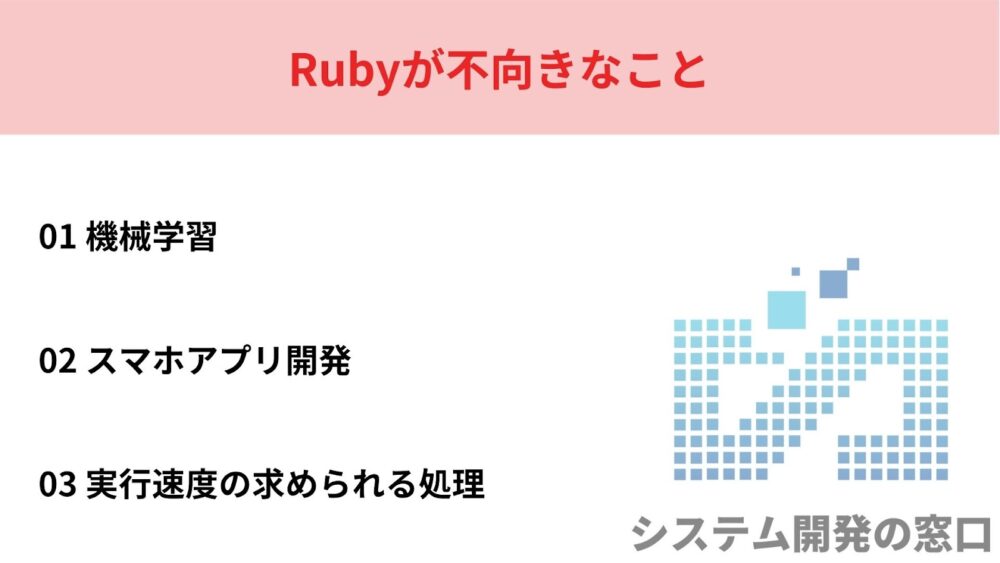 Rubyが不向きなことについてまとめた